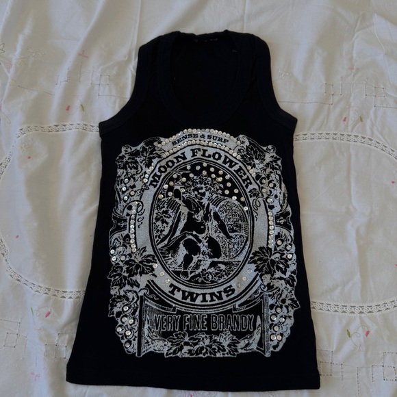 Y2K Black Graphic Grunge Tank Top - Picture 2 of 5